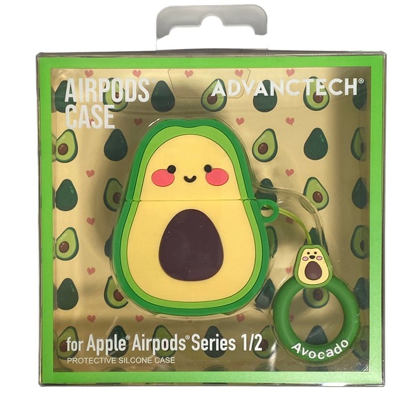 Advanctech Avocado Silicone AirPods Case w/ Carabineer Earphone Case - Picture 1 of 1